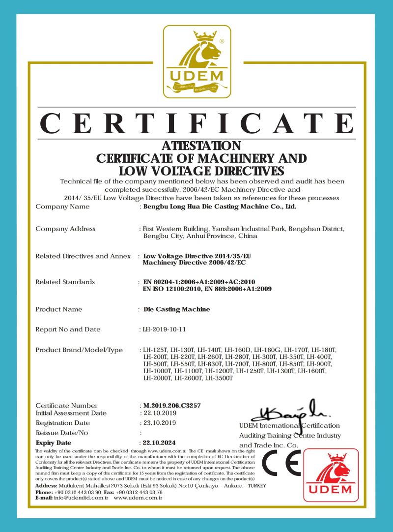 Máy đúc khuôn Longhua giấy chứng nhận CE
