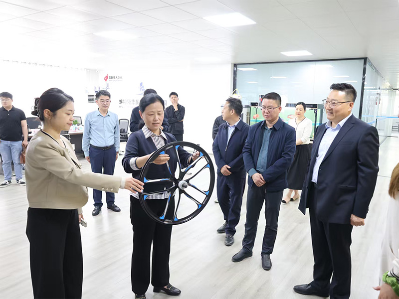 Sang Yanhui, Bí thư Quận ủy Bạng Phụ, Thành phố Bạng Phụ, đã dẫn đầu đoàn công tác tiến hành nghiên cứu tại Công ty TNHH Máy đúc khuôn Bạng Phụ Long Hoa